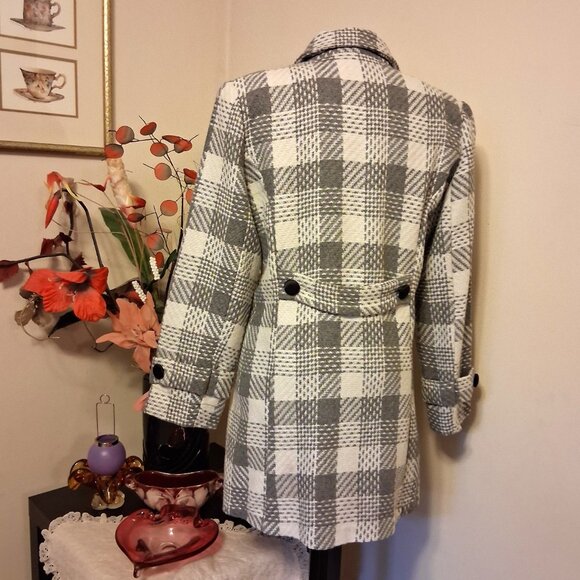 NEW Women’s Gray White Double-Breasted Lined Trench Coat Winter Outerwear 18 XL - Picture 8 of 11